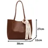 Evening Bags Casual Brown Tote Women Quality Pu Leather Shoulder Handbag Set Large Capacity Travel Hand Bag Lady Solid Color Shopper