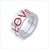 Wedding Rings Wedding Rings Stainless Steel Corrosion Red Love Couple Ring Color Pair Men Women Jewelry Wholesalewedding Brit22 Drop Dhglx