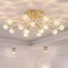 シャンデリアモダンクリスタル天井展示ホールベッドルームランプ用の豪華なリビングルーム