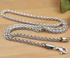 Kedjor Pure 925 Sterling Silver Necklace Width 4mm Wheat Link Chain L￤ngd 19.62 "L cirka 23 g f￶r kvinnlig man