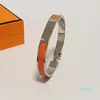 Bracelets porte-bonheur créateur 8mm large Titane acier bijoux cadeau taille 17 pour femme