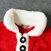 服は私のクリスマスの赤ちゃんサンタコスチューム幼児の新生児の男の子の女の子の赤いクリスマス服セットウォームコートパンツハットシューズpcsse9561388