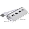 Aluminium USB 3.0 2.0 Hub Multi-USB Splitter Adapter 4 Poorten Hoge snelheid Mini Meerdere USB3.0 Port Expander voor PC ABCD