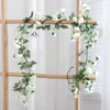 Kwiaty dekoracyjne 230 cm sztuczna róża 69 głowy Garland Vine String Wedding Arch Dekoracja Rattan Szklanka