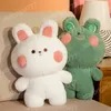 Niedliches pelziges Plüsch-Kaninchen-Frosch-Plüschtier, gefüllte Cartoon-Babypuppe für Kinder, kreative Verzierung, Freundin, Geburtstagsgeschenk