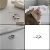 Wedding Rings Wedding Rings Retro Sier Color Love Heart Hollow Open Ring Female Ins Trend Sweet Elegant Handmade Hiphop Fashion Part Dhsw4