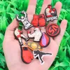 MOQ 20st PVC Cartoon Sport Boxing Shoe Decoration Charm Buckle Accessories Clog Pins knappar Dekorationer för band Armband