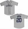 Grays Negro League Men Baseball Jerseys 20 Josh Gibson Custom Steited Shirts Baseball Jerseys Hoge kwaliteit snelle verzending