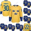 2016 Wereldbekerteam Zweden hockey jerseys Lundqvist Markstrom Ekman Larsson Sedin Eriksson Steen Backstrom Silfverberg Custom Hockey Jerseys