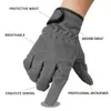 قفازات ركوب الدراجات Qiangaf Mechanic Repair Microfiber Falling Menling Safety Safety Protect Glove Glove Gardening Working Soft 6495 L221024