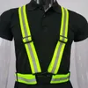 Vêtements de moto Sangles réfléchissantes réglables Travail de nuit Sécurité Courir Cyclisme Gilet de sécurité Veste haute visibilité