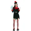 Stage Wear Adult Cosplay Santa Claus Women's Green Red Velvet Sexy Christmas Comes Xmas Sexy Dress Come T220905