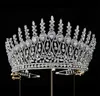 Pageant Tall Huge Crown Tiara Wedding Bridal Crystal Rhinestone Hair Accessories Jewelry Party Prom Headdress Ornament Silver Gold Ornament