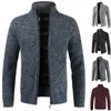 Męskie swetry stand-up kołnierz swetra Zipp Knittted Cardigans Man Stand Jacket Sweater Męski płaszcz Otwarcia