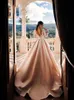 Abito da ballo modesto abito da sposa spiaggia Abiti da sposa Boho A Line 2023 Pizzo scollo a V maniche lunghe lusso Country Long Tulle plus size Abiti da sposa robes de mariee