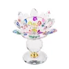 Bougeoirs YO-2X bloc de verre fleur de Lotus métal Feng Shui décor à la maison grand porte-bougie chauffe-plat couleur