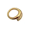 Wedding Rings Fashion Open Ring Women's Vintage Brass Vacuum Plating 18K Gold Plated Engagement For Women