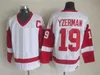 Mens Vintage 19 Steve Yzerman Hockey Jerseys 75-årsjubileum Red Jersey Classic 1992 Nation Team 1984 Campbell Stitched C Patch M-XXXL