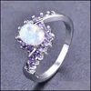 Anneaux De Mariage Anneaux De Mariage Arc En Ciel Cristal Violet Zircon Anneau Blanc Bleu Opale Ovale Pierre Classique Sier Couleur Fiançailles Pour Les Femmes Gif Dhrke