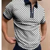 Herren Polos Herren Poloshirt Kurzarm Camouflage bedruckt Slim Zipper Herren T-Shirts Top U.S. Yards