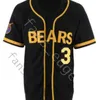 Groothandel slecht nieuws Bears Jersey Movie 1976 Chico's Bail Bonds 12 Tanner Boyle Baseball Wit Zwart geborduurde jerseys maat S-XXXL