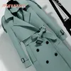 Spring Autumn New Windbreaker Women's Korean Version midja Slim High-End Atmospheric Lads 'Long Trench Coat for Women 278C