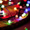 250 500 LEDS String Lights Globe Peri Işıkları 9mm Top Strings Işık Yatak odası için 8 aydınlatma modu ev bahçesi sundurma Noel