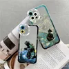 Luxury Spoof Van Gogh Måla tydliga telefonfodral för Coque iPhone X XR XS 11 12 14 13 Pro Max 7 8 Plus SE2 Case Art Phone Covers