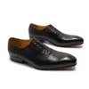 Sapatos de vestido masculino de inverno Lace de fivela de couro genuíno Casamento Oxfords formal Oxfords Business Office Black Brown