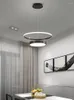 Lampadari Lampadario moderno a led per cucina, tavolo da pranzo, ufficio, ristorante, anello dorato, lampada a sospensione a sospensione a soffitto, illuminazione per la casa