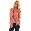 Women's Blouses Spring Womens Sexy Girl Halter Long Sleeve Off The Shoulder Tops Solid Hollow Out Casual Shirt Female Blusas