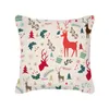 Pillow 1 PC 45x45 Christmas White Cover Case Pillowcase Hidden Zipper Pillows Style Pattern Home Decor