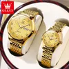 Wristwatches Olevs Automatic Mechanical for Women Luxury Dial Brand Ladies Waterproof Luminous Steel Strap Gold Es 6630