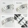 Bracelets de montre Bracelet en acier inoxydable solide mat brillant 16 18 20 21mm 22 23 24 26mm Bracelet de remplacement avec fermoir à boucle papillon 221024