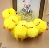 لطيف Pompom Keychain Party Gift Yellow Duck Car Charm Charm Animal Childrens Toys Gifts De859