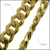 Chains Mens 18K Gold Filled Solid Cuban Curb Chain Necklace 60Cm Drop Delivery 2022 Jewelry Necklaces Pendants Dh3Eb