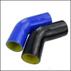 Grampos de mangueira azul/preto amarelo 2,5 "6m 45 graus cotovelo sile couplador intercooler de cubo de entrada de turbo pqy-sh4525-QY Drop entrega 202 dhu3m
