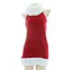 Stage Use Christmas Sexy Bodycon Mini Dress Backless Mulheres Mulheres Senhoras Vestido de Halter Red Dress Vestido de festa Nasplay Nasplayas vem T220901