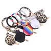 NewColorful PU Cuir Glands Bracelets Porte-clés Party Favor Wristlet Tournesol Léopard Écouteur Sacs Maquillage Sac Avec Miroir Porte-clés Têtes RRE15386