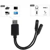 Ljudkort USB-A till 3,5 mm Jack med separat mikrofonhuvudkontakt Audio Adapter Mutual Convertors