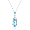 Necklace Earrings Set 2022 Fresh Seller Fringed Long Style With Blue Crystal Drops And Jewelry