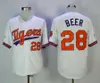 Maglia da baseball NCAA Clemson Tigers # 28 Seth Beer College Arancione Bianco Viola Maglia da uomo cucita Seth Beer University