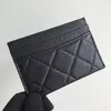 مصمم فاخر Caviar C حامل بطاقة Woman Classic Black Real Leather Mini Wallet Mans Coin Purse Bases Holders بالجملة بالجملة