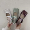 Kleiderschuhe süße coole Mary Jane Retro Square Head jk japanisches helles Leder Frühjahr 2022 flache französische Stil Frauen Schuh Schuh