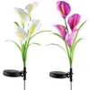 Creative Solar Lawn Stake Lamp Simulation Calla Lily Flower Light Powered Outdoor Garden Decoration