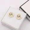 18k oro placcato 925 Silver Luxury Brand Designers Letters Stud Geometric Famo