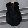 Femmes fourrure automne hiver Faux gilet manteau femmes court 2022 coréen coupe ajustée gilet en peluche veste mode sans manches femme