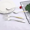 Conjunto de talheres de talheres de luxo Conjunto de talheres de ouro 304 Aço inoxidável Dinnerware Dinnerware Mirror Fork Faca colher de mesa