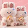 45cm Kawaii Rabbit com Cenout Plush Toy Doll Bunny Soft Bichued Animals Gream para meninas garotos Gifts Gift Gift