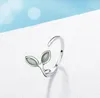 Cluster Ringe MEEKCAT 925 Sterling Silber Grüner Opal Blätter Knospen offen für Frauen Hochwertiger kreativer Modeschmuck